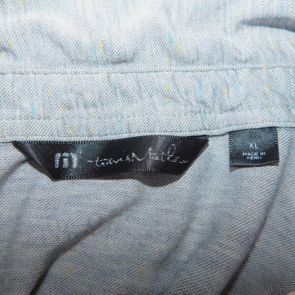 Travis Mathew Mens XL Gray with Color Speckles Short Sleeve Golf Polo Shirt - Picture 6 of 11